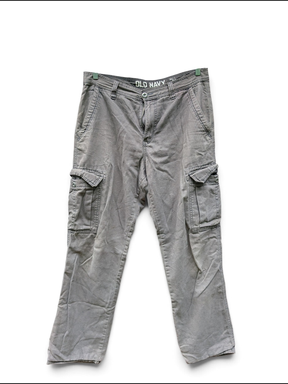 Old Navy Men's Light Gray Cargo Pants with Flap Pockets